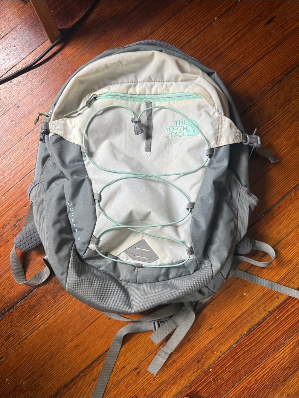 The North Face Women's Backpack in Light Gray, Cream & Mint